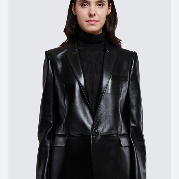 Yves Saint Laurent Rive Gauche Leather Blazer 36/4 - Picture 1 of 13